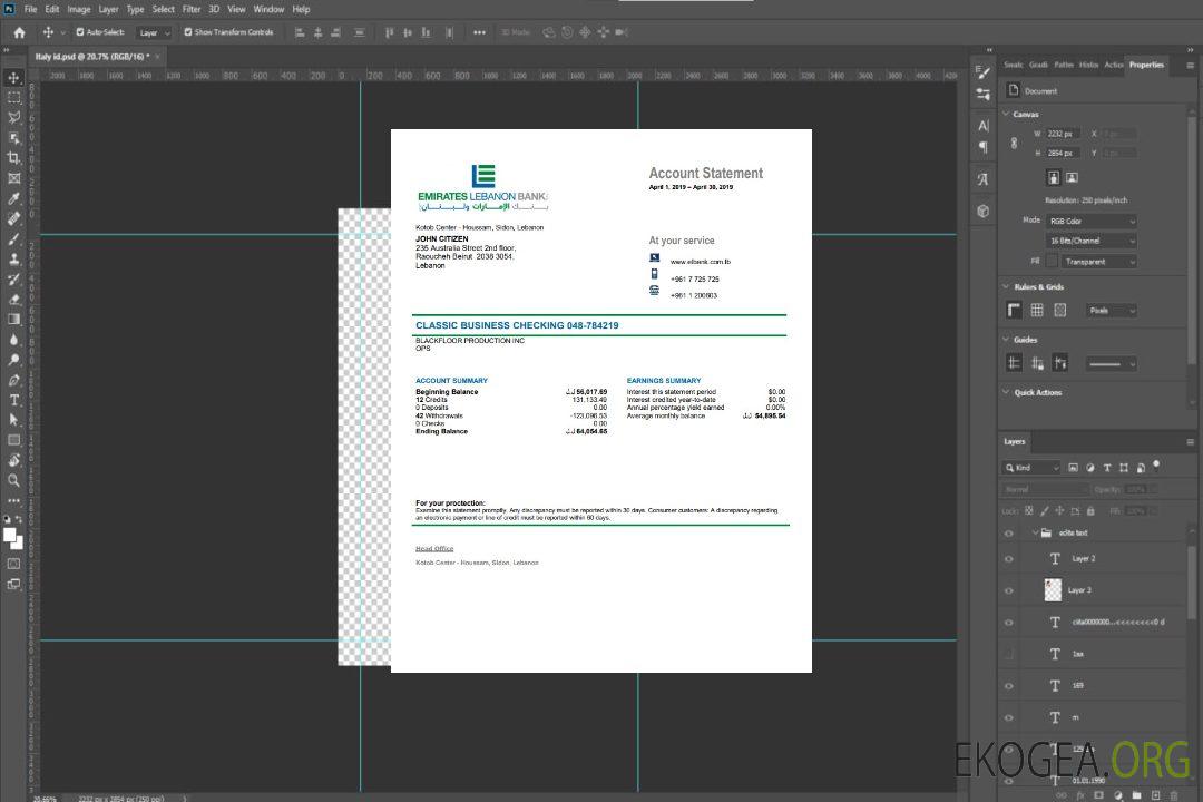 Liban Émirats Liban Relevé de la Banque template Liban Émirats Liban Relevé de la Banque template